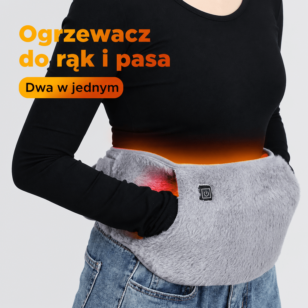 Pas Grzewczy Elektryczny z Regulacją Temperatury – Miękki Aksamit, Przenośny na Talię i Ręce