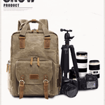 Plecak Fotograficzny Wodoodporny na Aparat DSLR z Woskowanego Płótna – Przestronny, Regulowane Przegrody 5