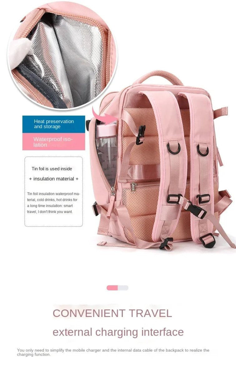 Plecak Podróżny 40L z Przegrodą na Buty i Portem USB – Idealny do Samolotu 4