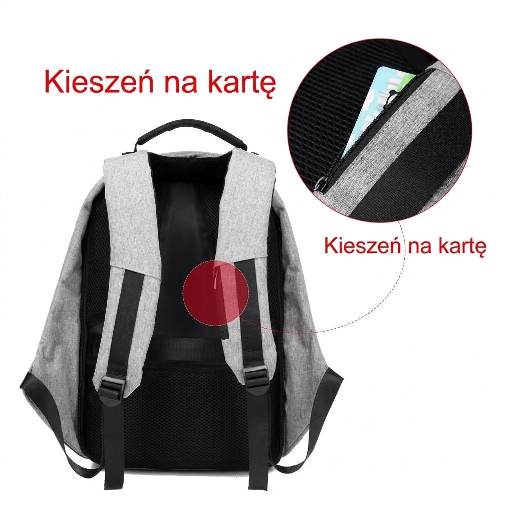 Plecak Wodoodporny na Laptopa z Portem USB – Antykradzieżowy, Kompaktowy i Praktyczny 11