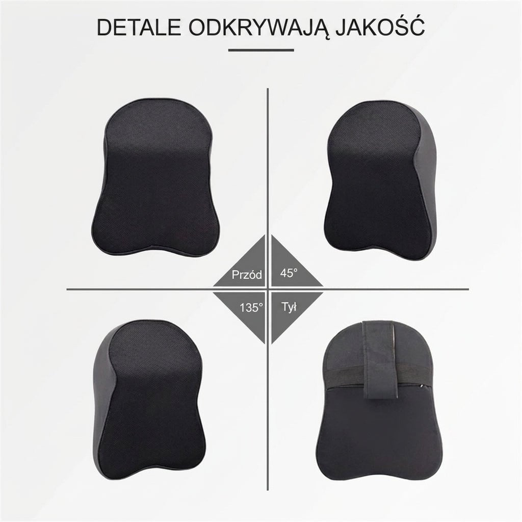 Poduszka Samochodowa na Szyję z Pianki Pamięci – Ergonomiczna, Zdejmowany Pokrowiec 10
