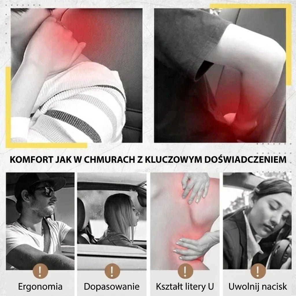 Poduszka Samochodowa na Szyję z Pianki Pamięci – Ergonomiczna, Zdejmowany Pokrowiec 15