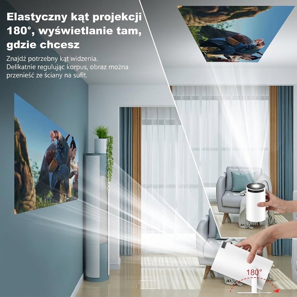 Projektor 4K Ultra HD Przenośny z Wi-Fi i Bluetooth – Rzutnik Multimedialny do Kina Domowego 7