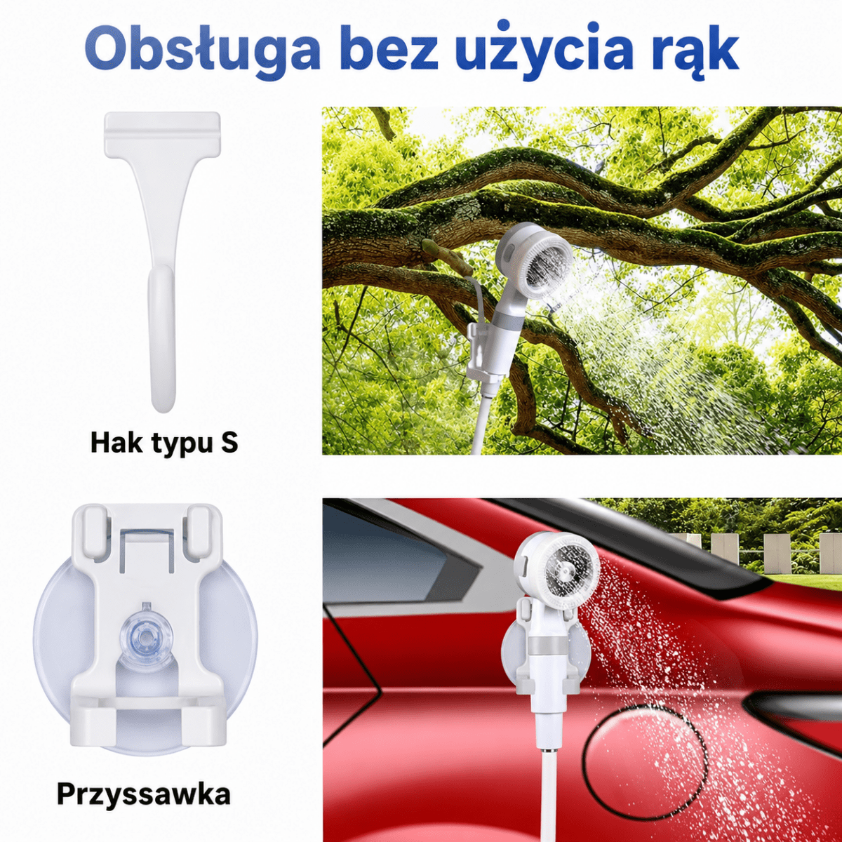 Prysznic Kempingowy Przenośny z Akumulatorem 4000 mAh 4