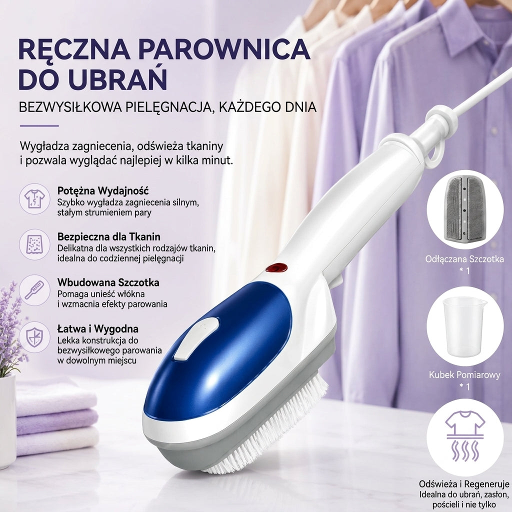 Przenośna Parownica Do Prasowania – Szybkie Nagrzewanie w 45 Sekund, Lekki i Wielofunkcyjny 5