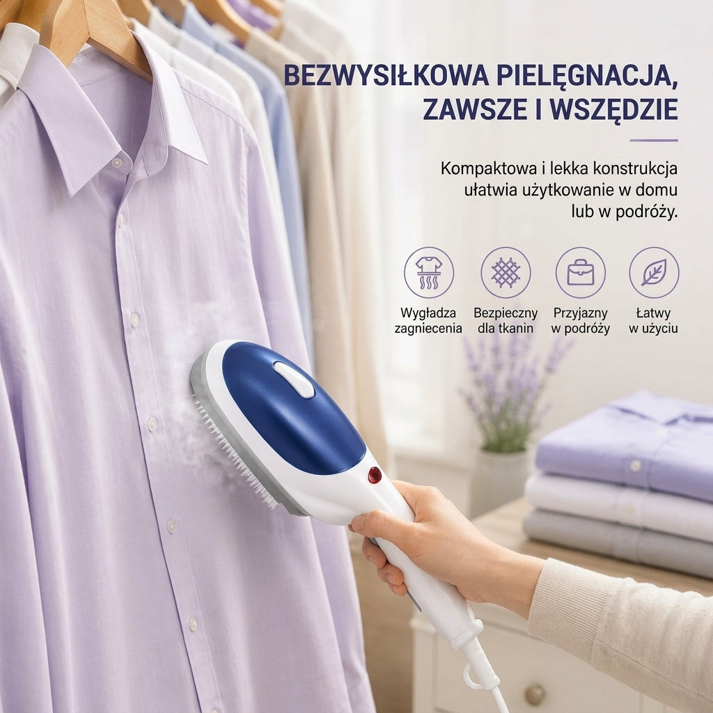 Przenośna Parownica Do Prasowania – Szybkie Nagrzewanie w 45 Sekund, Lekki i Wielofunkcyjny 6