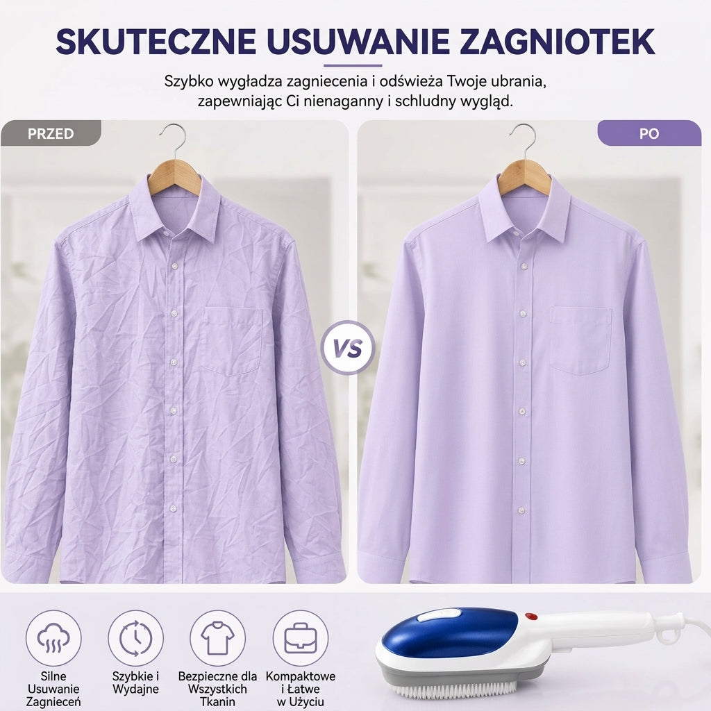 Przenośna Parownica Do Prasowania – Szybkie Nagrzewanie w 45 Sekund, Lekki i Wielofunkcyjny 8