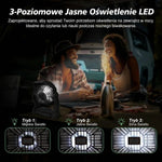 Przenośny Wentylator Kempingowy z Latarką LED – Bateria 10400 mAh, 36 Godzin Pracy 10