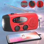 Radio Awaryjne z Korbą Ręczną i Powerbankiem – Latarka LED, AM/FM/NOAA, Kompaktowe 0