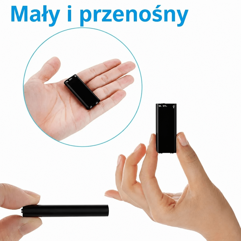 Rejestrator Dźwięku Aktywowany Głosem 8 GB – Mini, z Redukcją Szumów i Długim Czasem Nagrywania