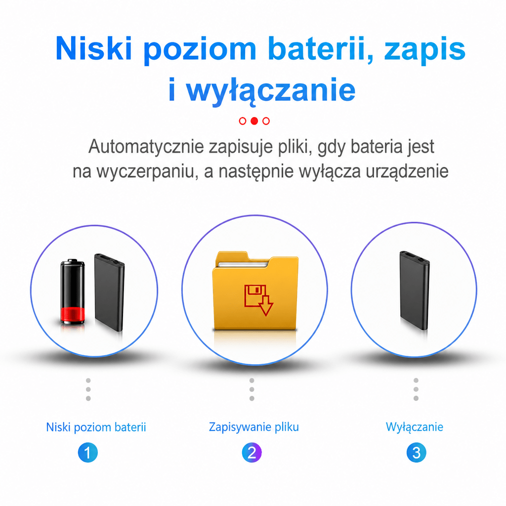 Rejestrator Dźwięku Aktywowany Głosem 8 GB – Mini, z Redukcją Szumów i Długim Czasem Nagrywania