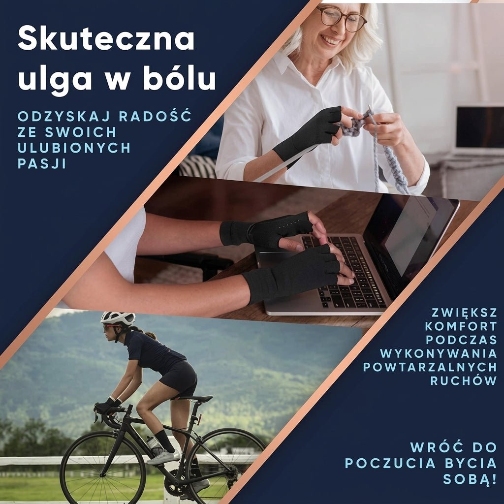 Rękawiczki Uciskowe na Zapalenie Stawów z Miedzią – Antypoślizgowe, Otwarte Palce 3