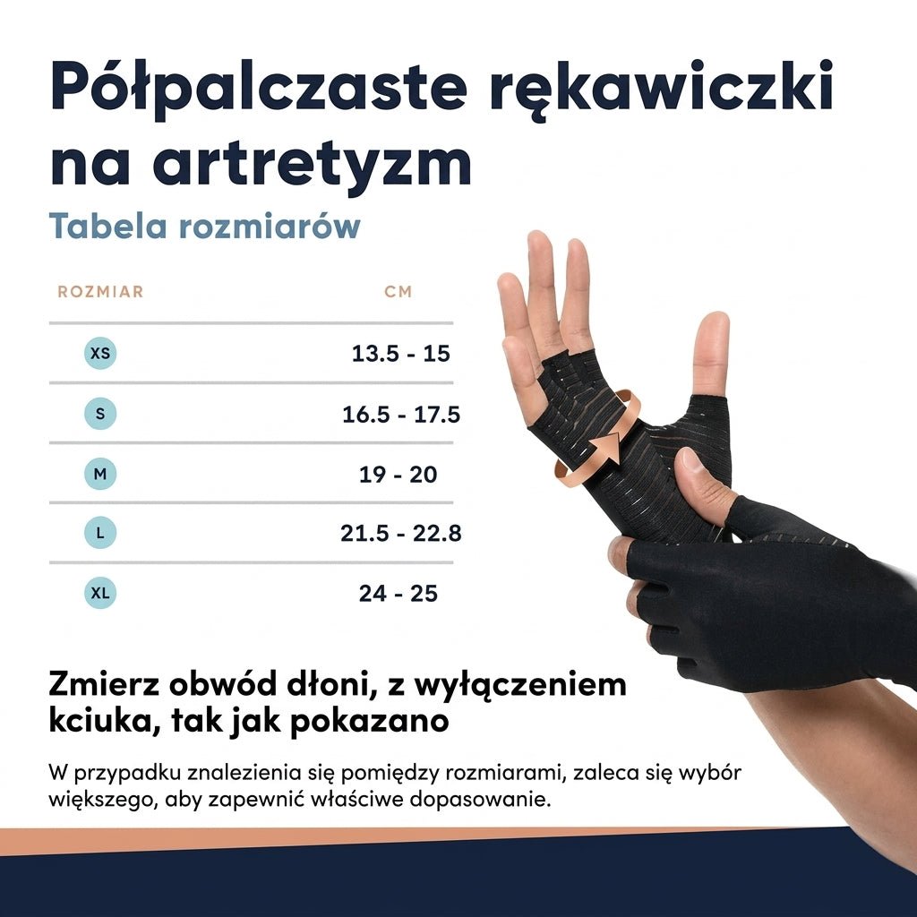 Rękawiczki Uciskowe na Zapalenie Stawów z Miedzią – Antypoślizgowe, Otwarte Palce 4