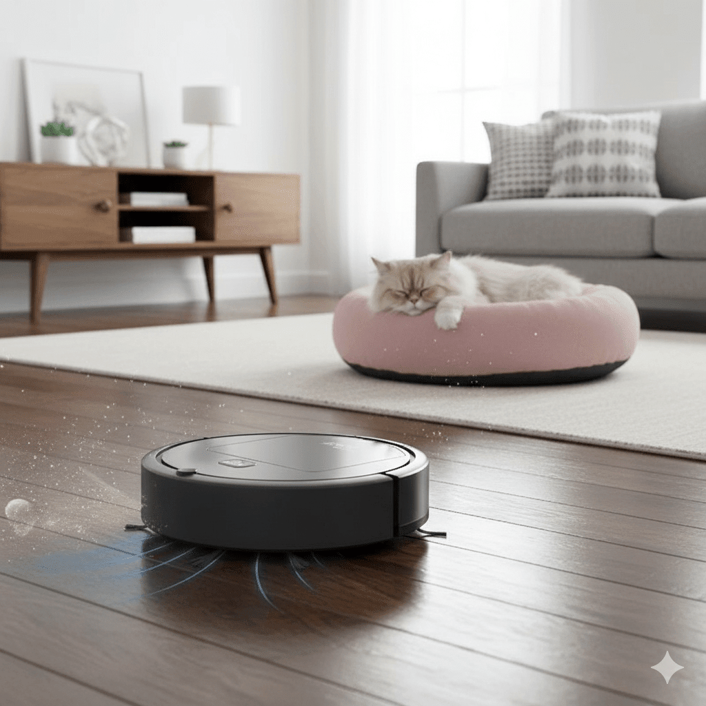 Robot Odkurzający z Filtracją HEPA – Ciche Czyszczenie do 500 m², Do Twardych Podłóg i Dywanów 1