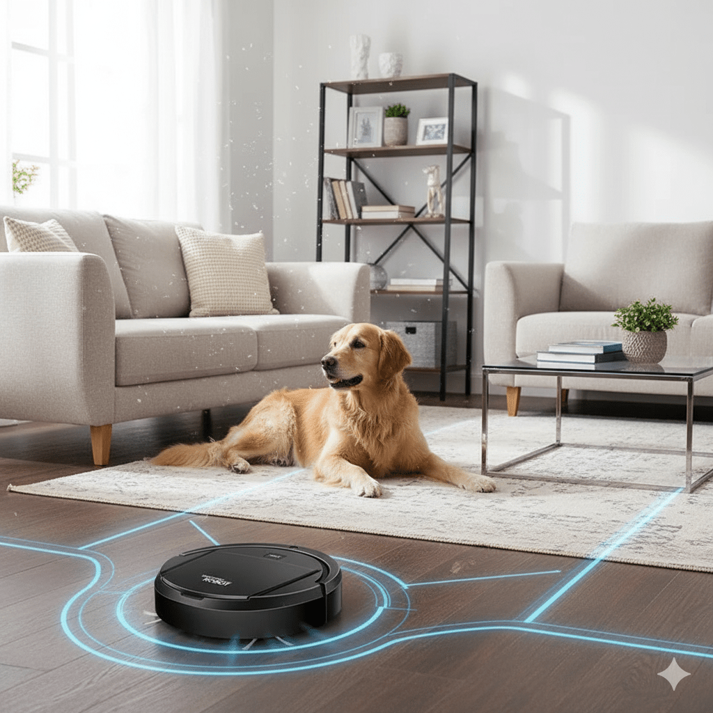 Robot Odkurzający z Filtracją HEPA – Ciche Czyszczenie do 500 m², Do Twardych Podłóg i Dywanów 2