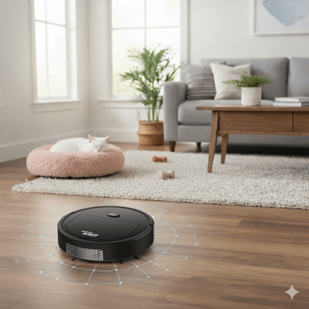 Robot Odkurzający z Filtracją HEPA – Ciche Czyszczenie do 500 m², Do Twardych Podłóg i Dywanów 5