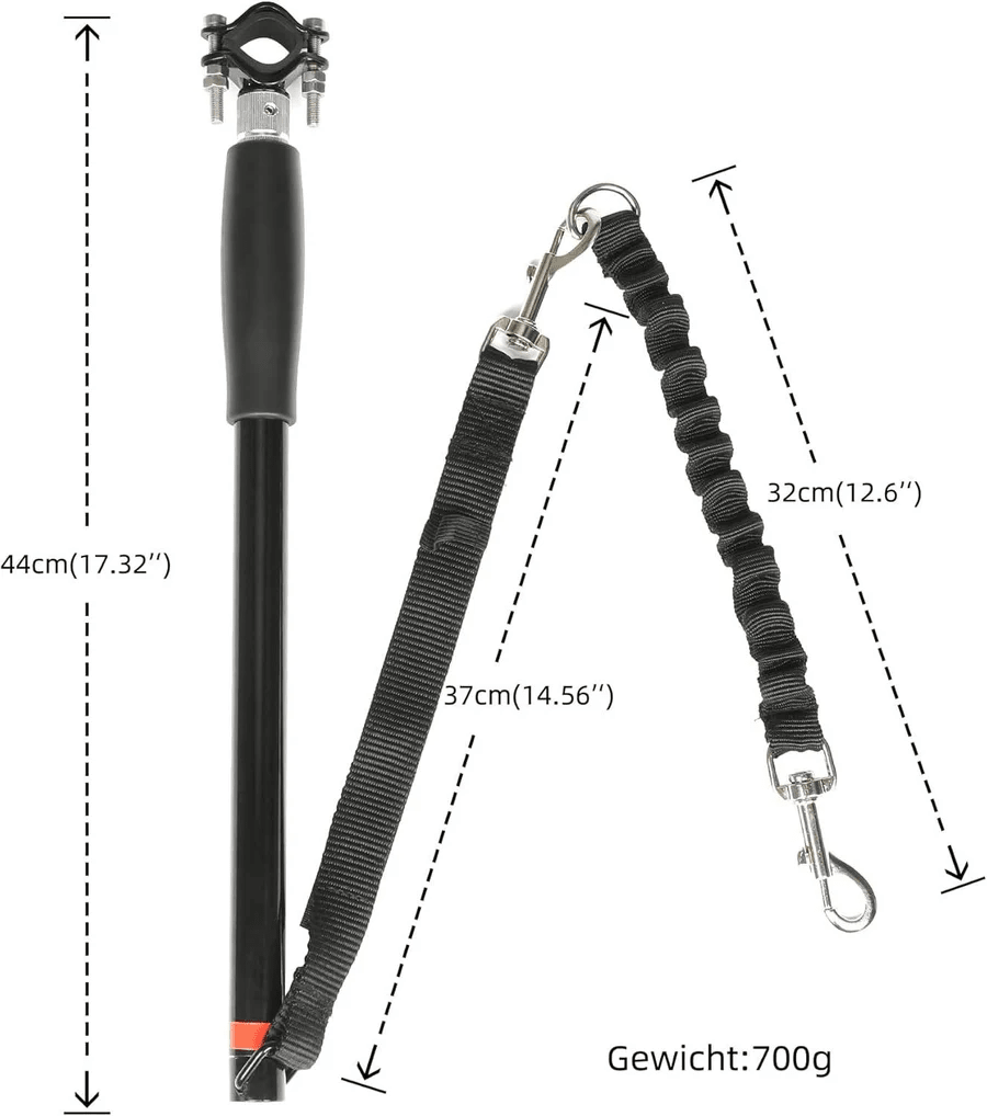 Smycz Rowerowa Dla Psa - Elastyczna Nylonowa Smycz Z Mechanizmem Szybkiego Zwalniania 1