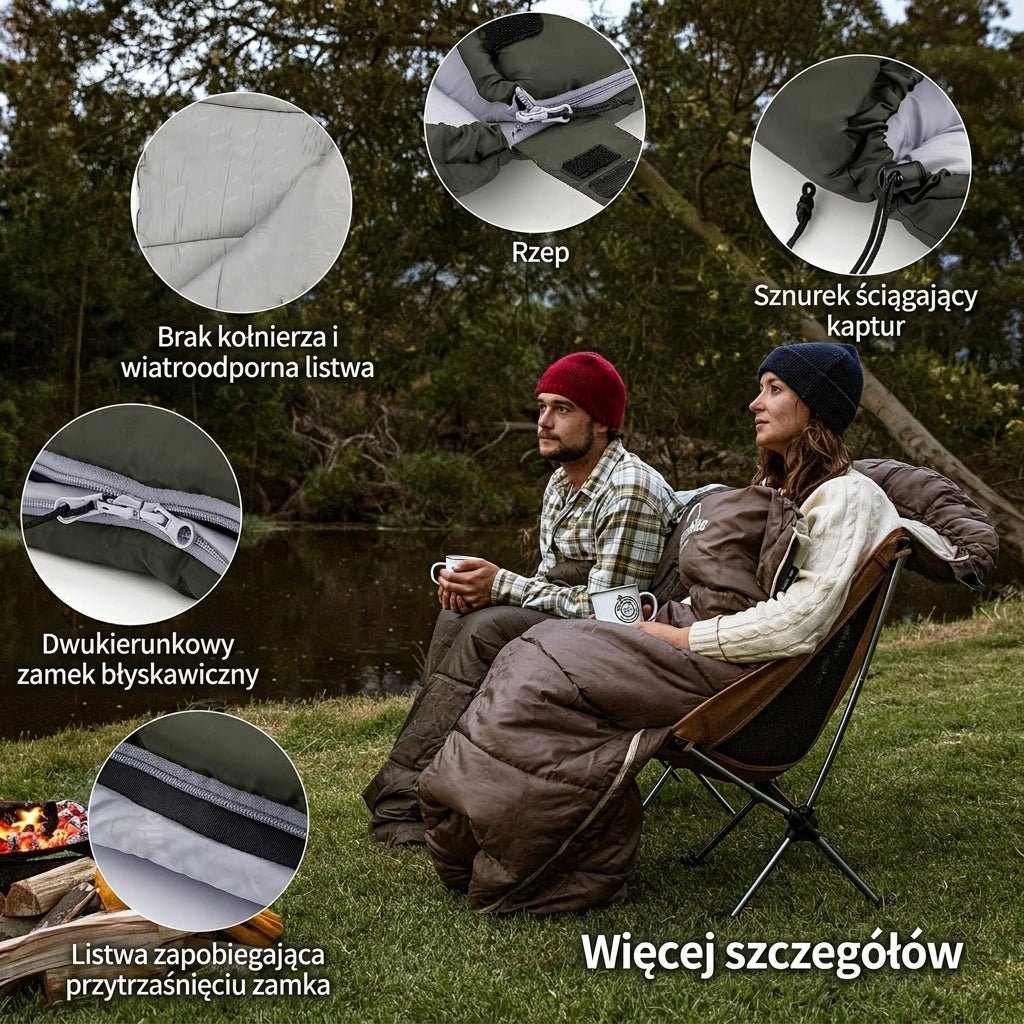 Śpiwór Outdoorowy Lekki z Izolacją – Zakres Temperatur 0°C do 5°C 5