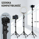 Statyw do telefonu z regulacją wysokości 43-163 cm – Pilot Bluetooth do nagrywania i zdjęć 2