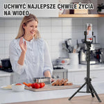 Statyw do telefonu z regulacją wysokości 43-163 cm – Pilot Bluetooth do nagrywania i zdjęć 7