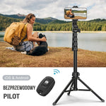 Statyw do telefonu z regulacją wysokości 43-163 cm – Pilot Bluetooth do nagrywania i zdjęć 5
