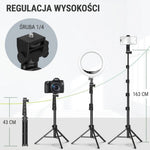 Statyw do telefonu z regulacją wysokości 43-163 cm – Pilot Bluetooth do nagrywania i zdjęć 3
