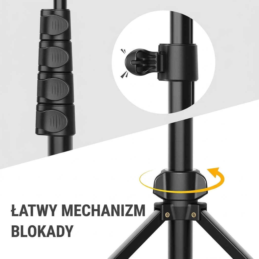 Statyw do telefonu z regulacją wysokości 43-163 cm – Pilot Bluetooth do nagrywania i zdjęć 4