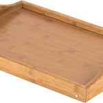 Stolik do łóżka z bambusa 45x30 cm – Składane nogi, idealny do pracy i posiłków 1