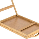 Stolik do łóżka z bambusa 45x30 cm – Składane nogi, idealny do pracy i posiłków 3