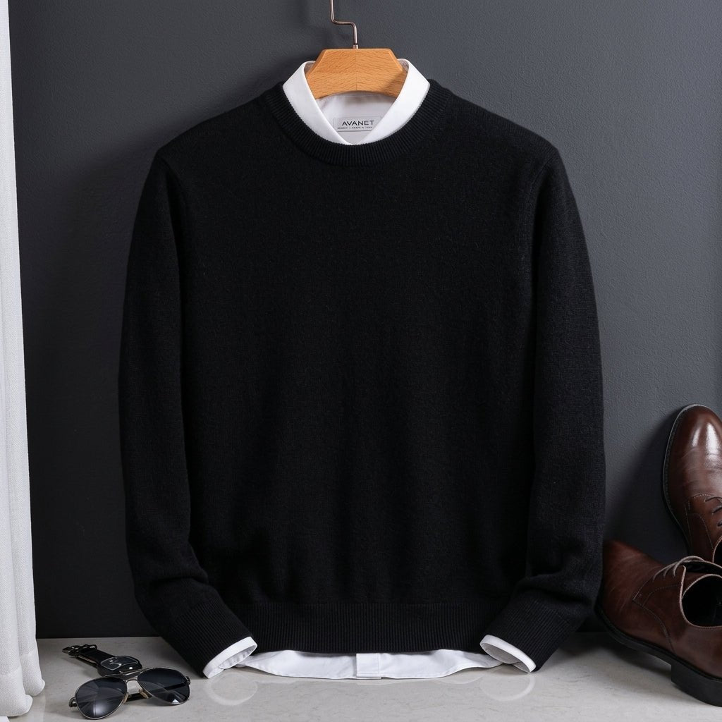 Sweter Męski z Miękkiego Materiału na Jesień – Dopasowany Krój, Okrągły Dekolt 3