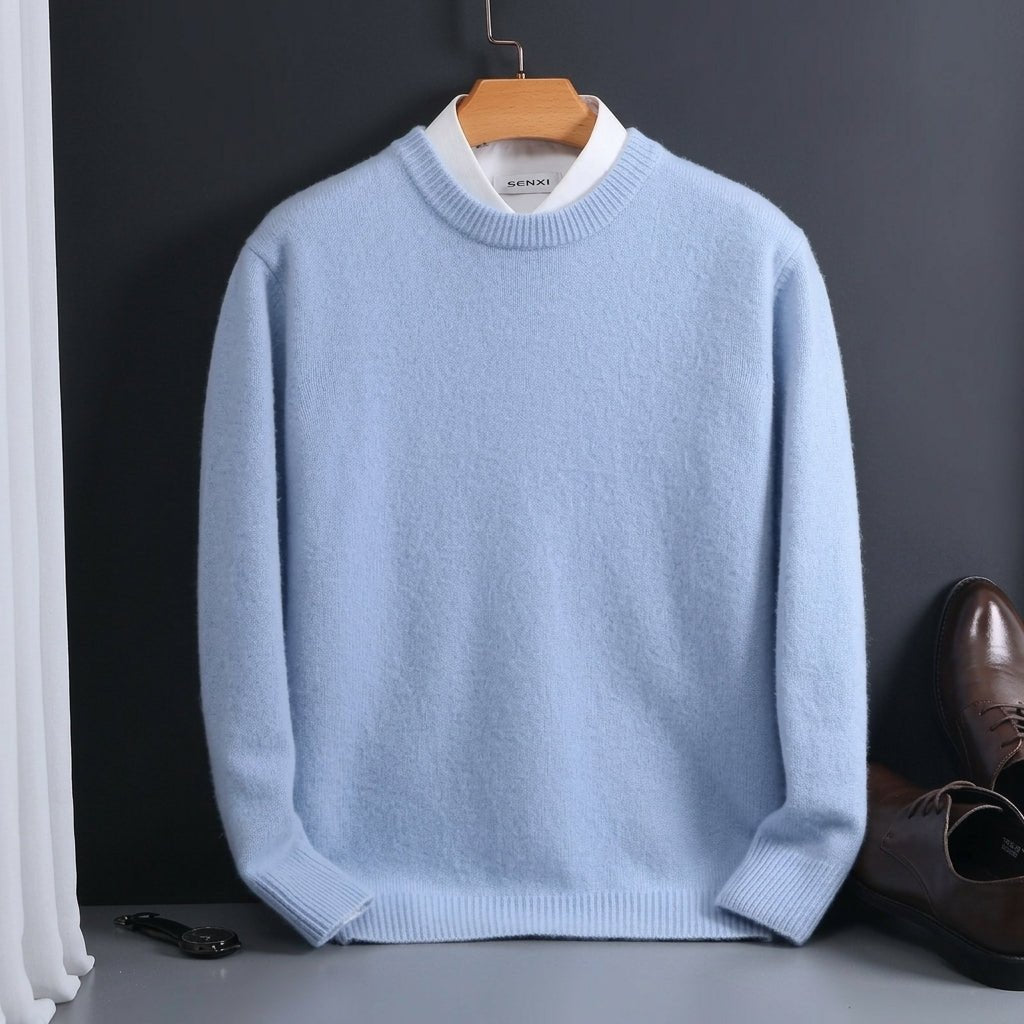 Sweter Męski z Miękkiego Materiału na Jesień – Dopasowany Krój, Okrągły Dekolt 4