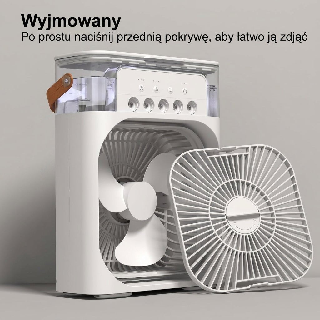 Wentylator, Klimatyzator i Nawilżacz 3 w 1 – Przenośny z Oświetleniem LED do Użytku w Domu i Biurze 6
