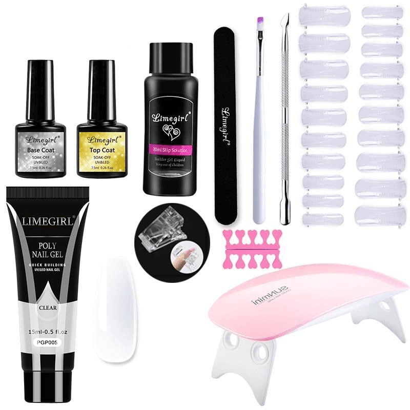 Zestaw do Manicure z Lampą UV – Polygel do Stylizacji Paznokci w Domu z Akcesoriami 2