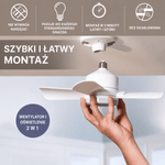 Wentylator Sufitowy z Lampą LED i Pilotem – Cicha Praca, Regulacja Jasności 3