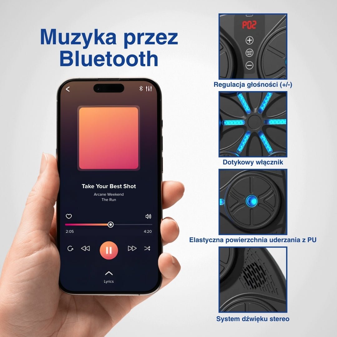 Elektroniczna tarcza bokserska z odtwarzaniem muzyki przez Bluetooth