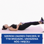 Kobieta ćwicząca z fioletową taśmą treningową