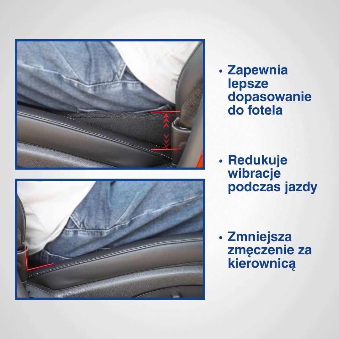 Infografika: korzyści z poduszki na siedzenie samochodowe