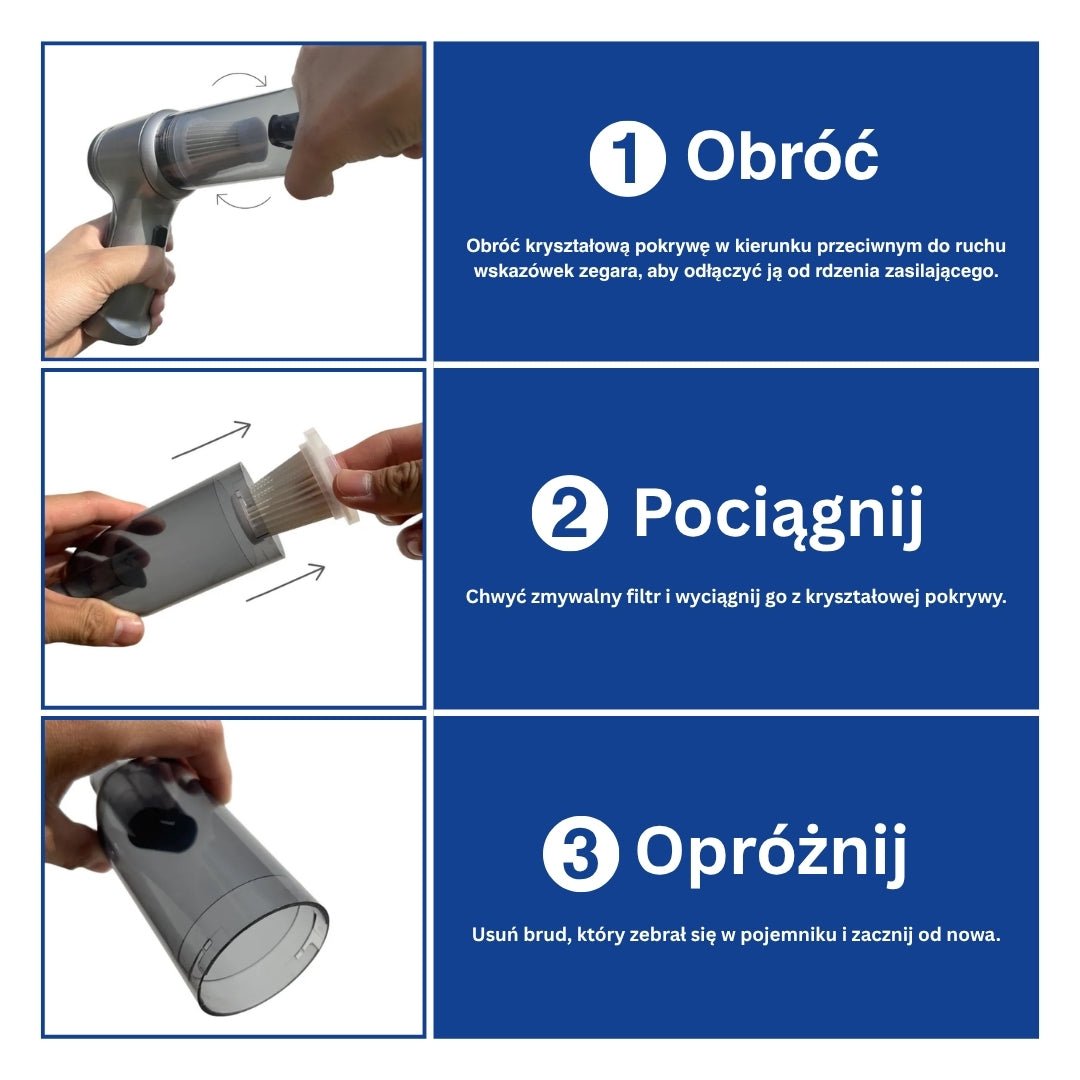 Schemat zastosowań odkurzacza poza samochodem.