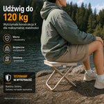 Przenośne Krzesło Kempingowe Składane - Lekka Konstrukcja, Szybki Montaż, Ergonomiczne Siedzenie 8